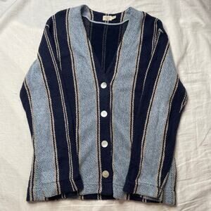 Faherty Dockside Button Front Cardigan Tide Line Stripe XS/ Small Organic Cotton